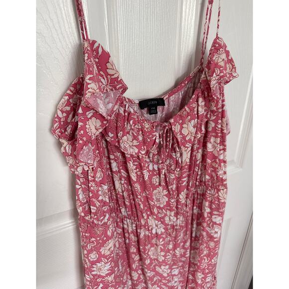 J.Crew Tiered maxi dress in tossed floral pink white sleeveless XXL - Picture 4 of 13